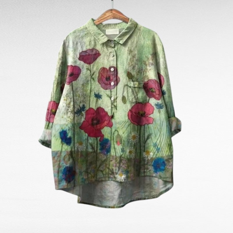 Stylish Flowy Green Blouse for Women