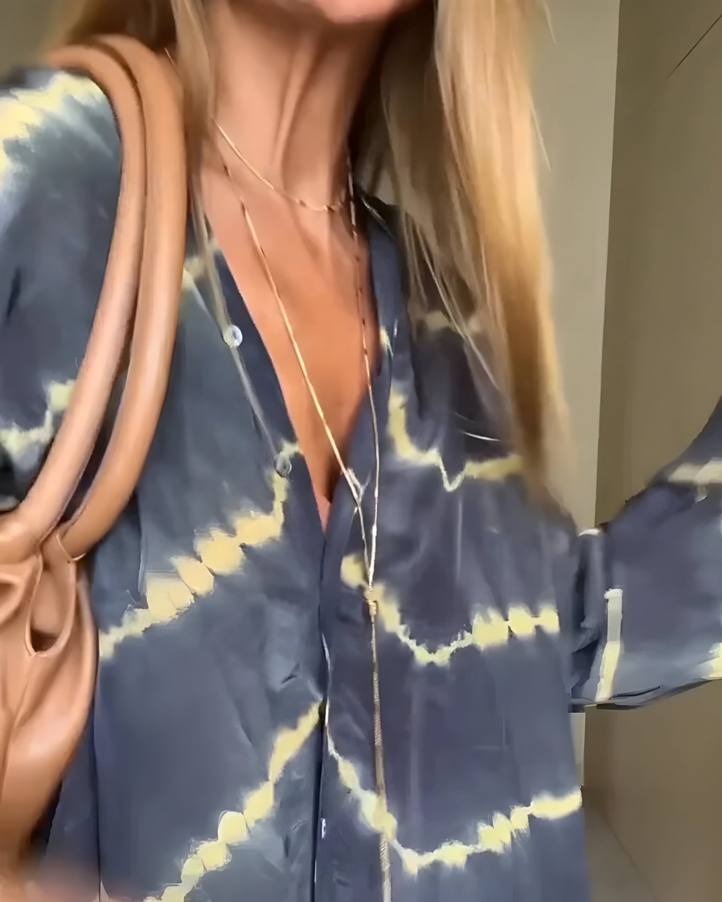 Effortless Blue Striped Mini Dress for Women with V Neck