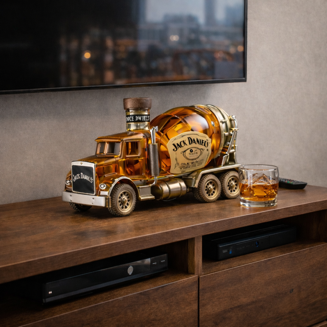 Stylish Whisky Decanter Bottle Gift Set with Truck Design