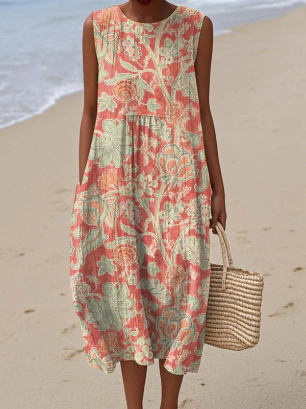 Elegant Floral Midi Dress for Women