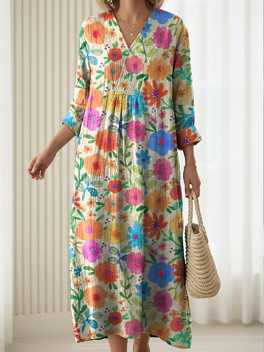 Effortless Mini Dress for Women with V Neck