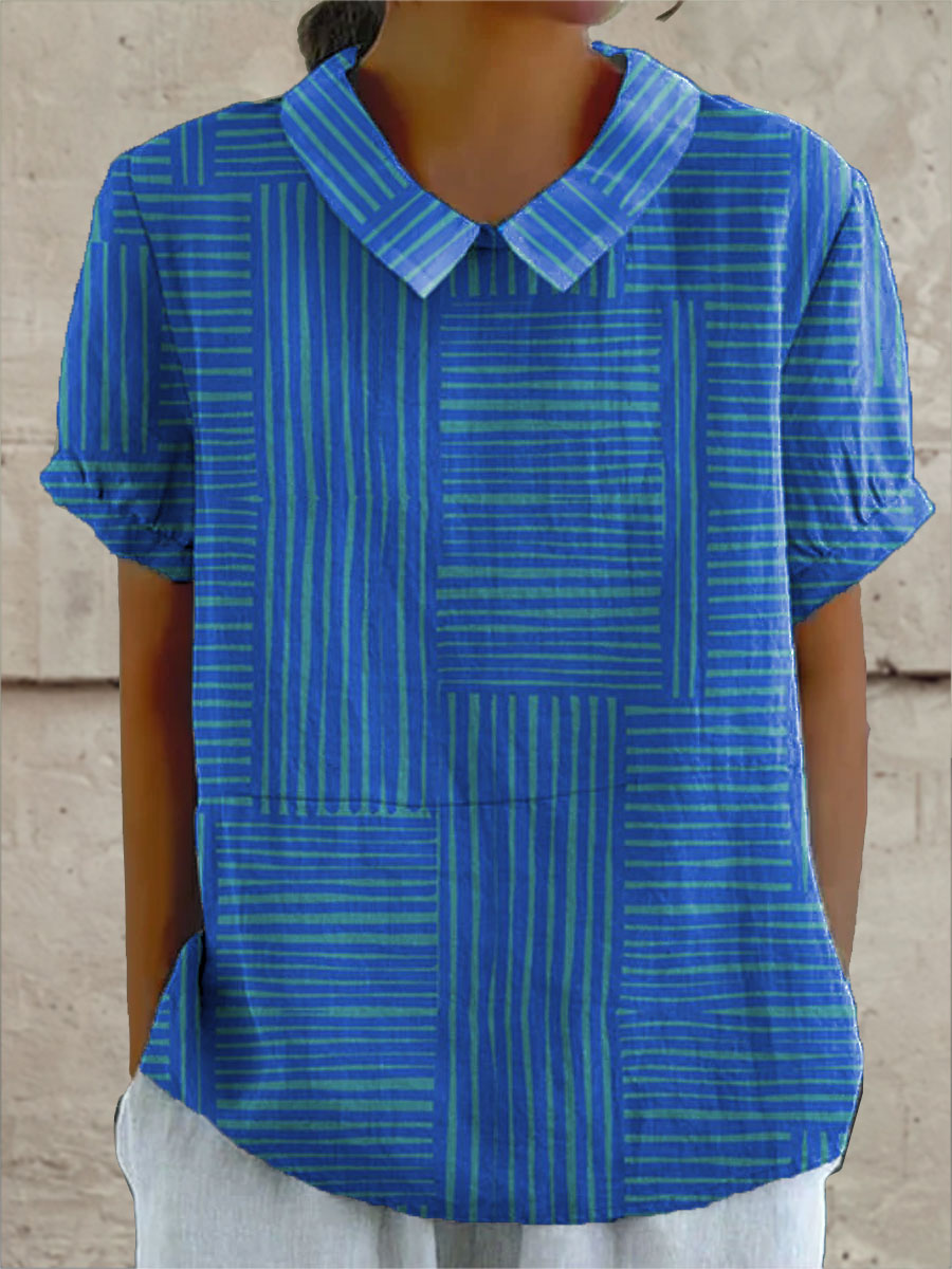 Stylish Blue Striped Blouse for Women
