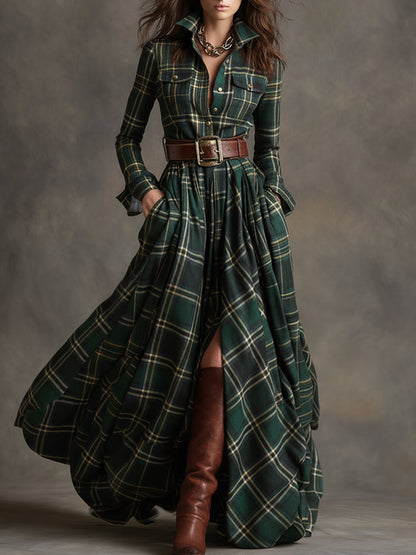 Stylish Shirt Dress for Women with Belted Button Up