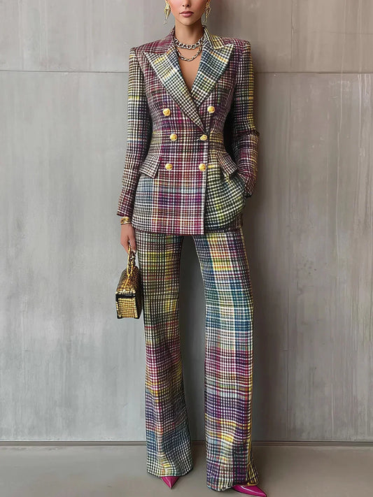 Stylish Suit Set for Women with V Neck