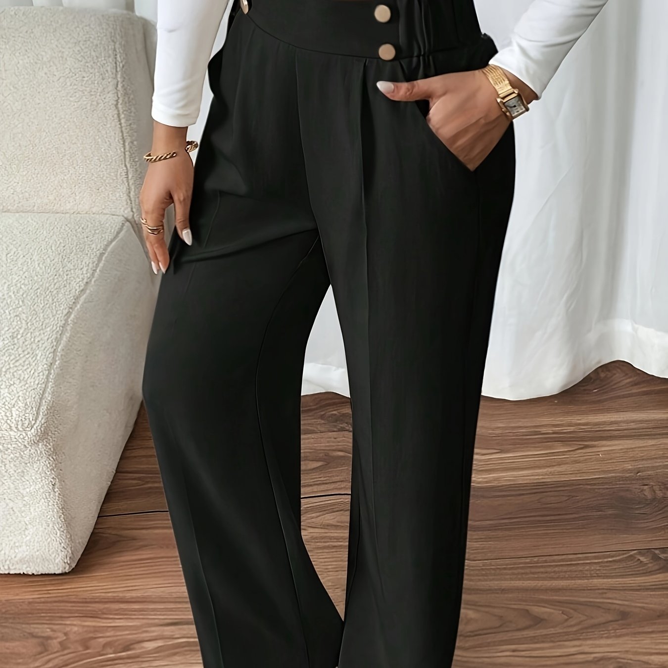 Effortless Trousers for Women with High Waist Pockets