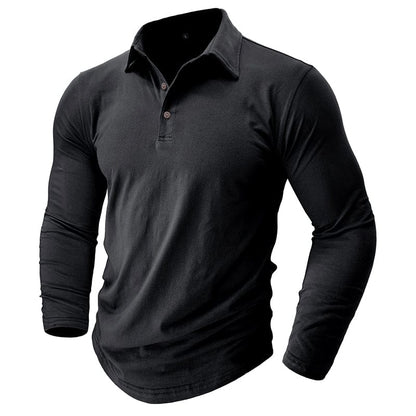 Classic Polo Shirt for Men with Long Sleeve