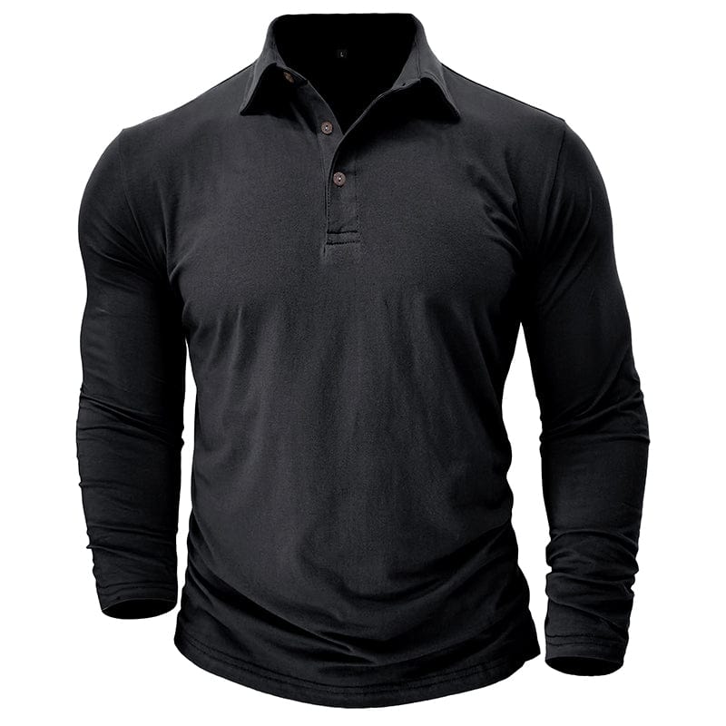 Classic Polo Shirt for Men with Long Sleeve