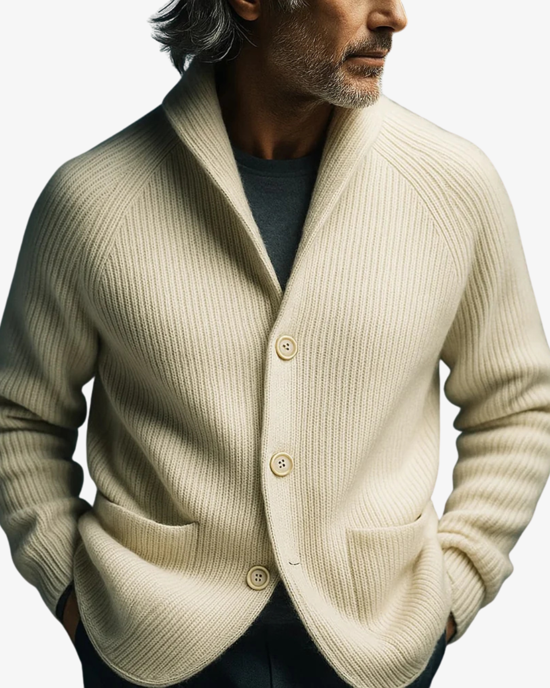 Classic Knit Cardigan Sweater for Men with Button Front