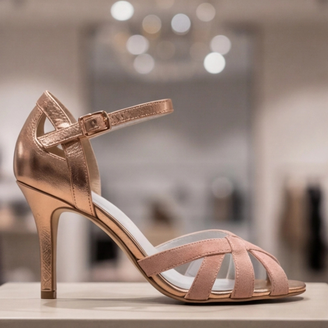 Comfortable Pink Heels for Women with Orthopedic T Strap Style