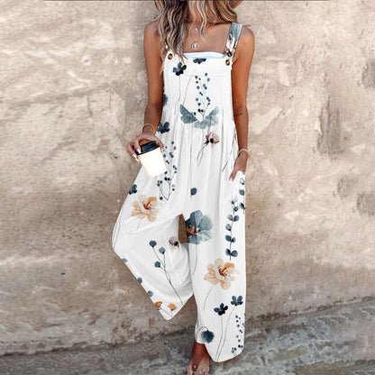Effortless Floral Jumpsuit for Women with Wide Leg