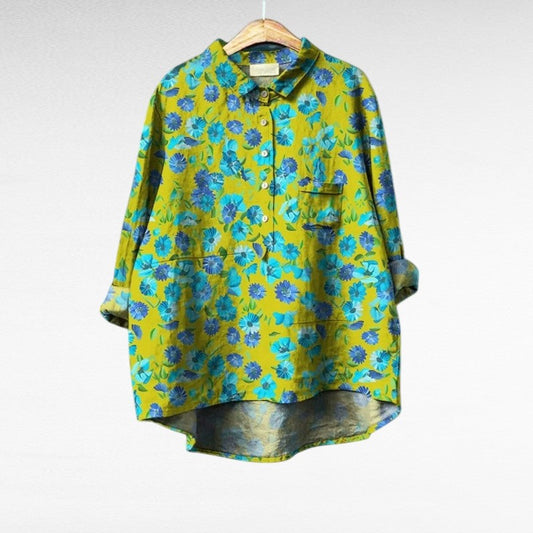 Elegant Green Floral Blouse for Women