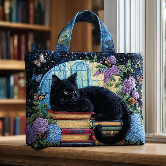 Stylish Blue Tote Bag for Women with Artistic Cat Design