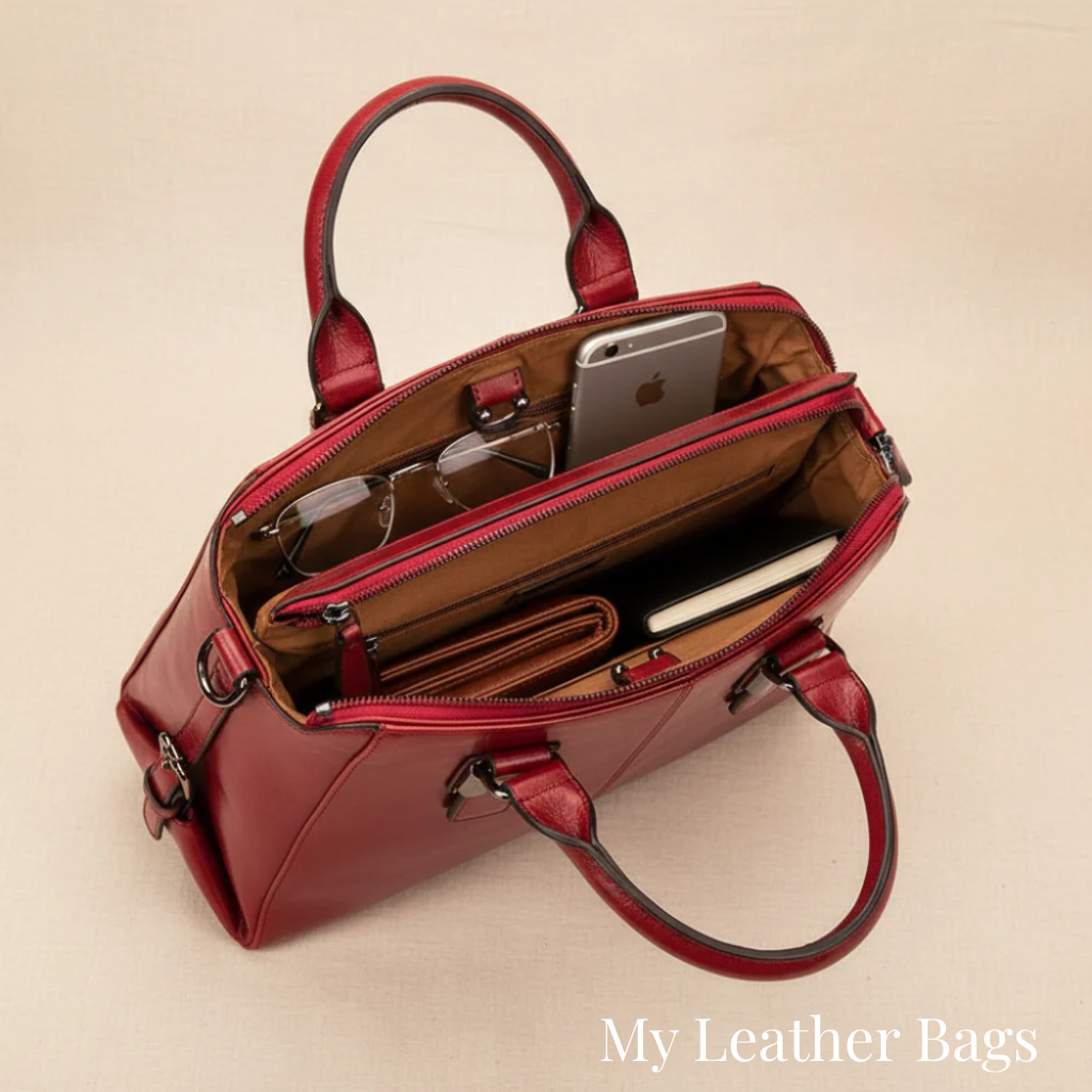 Elegant Red Handbag for Women with Luxury Carryall Design
