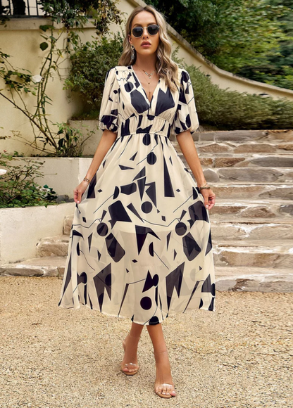 Effortless Floral Midi Dress for Women with Smocked