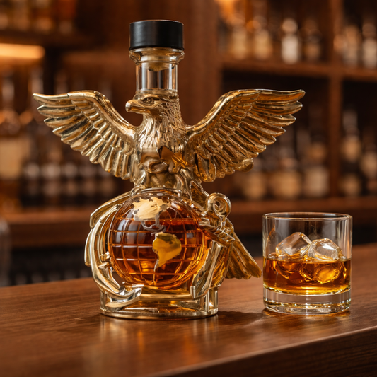 Stylish Whisky Decanter Bottle Gift Set with Eagle Design