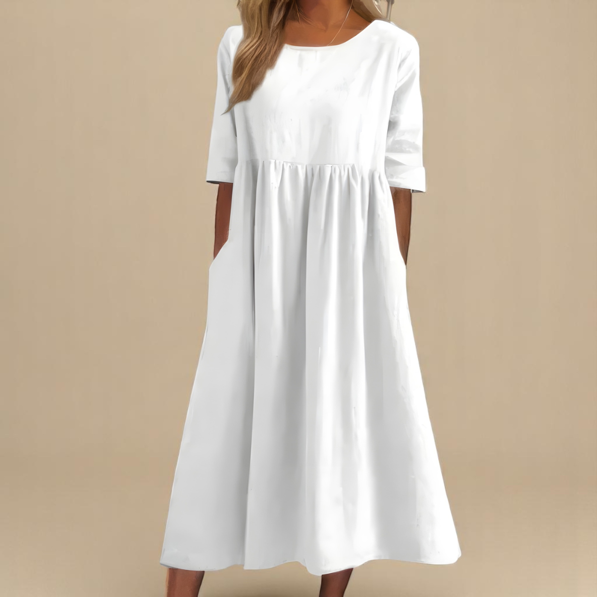 Elegant Evening Dress for Women with Round Neck Formal Wedding Guest Style