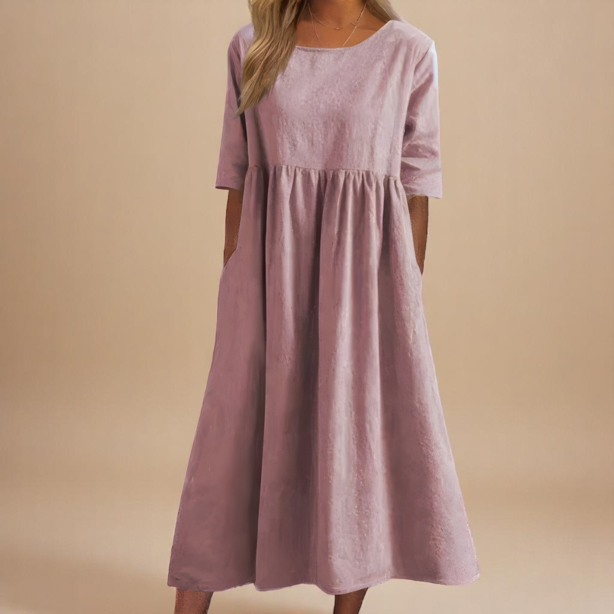 Elegant Evening Dress for Women with Round Neck Formal Wedding Guest Style