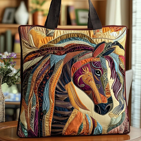 Elegant Tote Bag for Women with Multicolor Horse Design