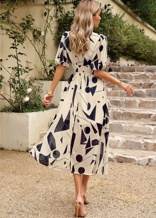 Effortless Floral Midi Dress for Women with Smocked