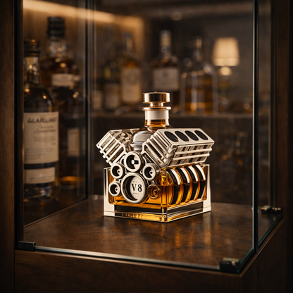 Stylish Whisky Decanter Bottle Gift Set with Motor Design
