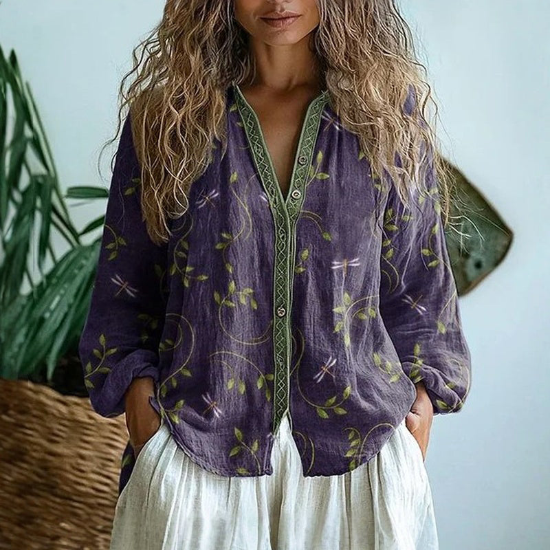 Stylish Blouse for Women with Vintage Casual Style