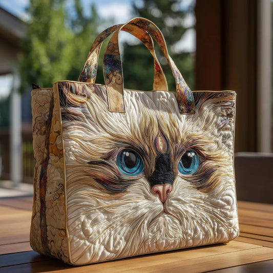 Stylish Beige Tote Bag for Women with Artistic Cat Design