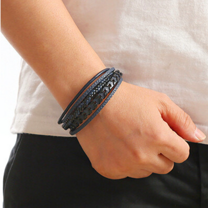 Elegant Bracelet for Men with Braided Viking Design