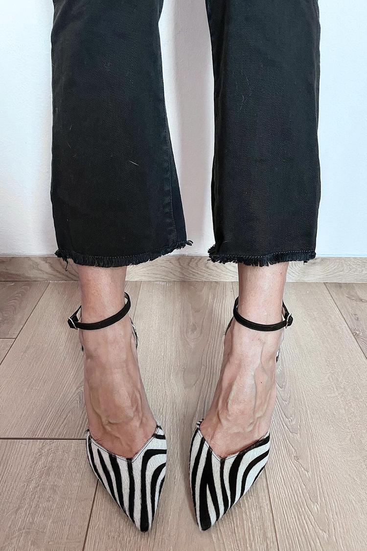Comfortable Zebra Heels for Women with Ankle Strap Style