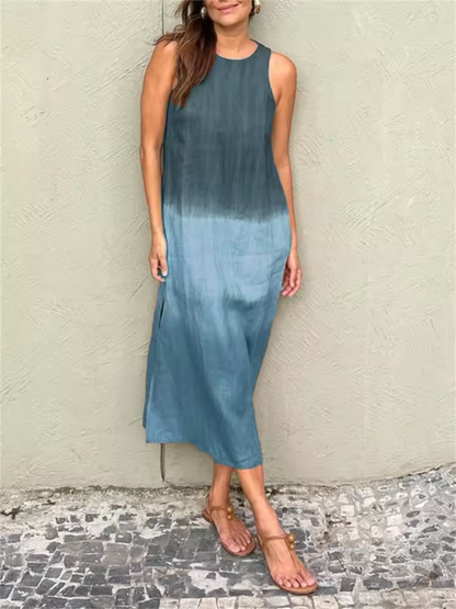 Elegant Dress for Women with Round Neck Sleeveless