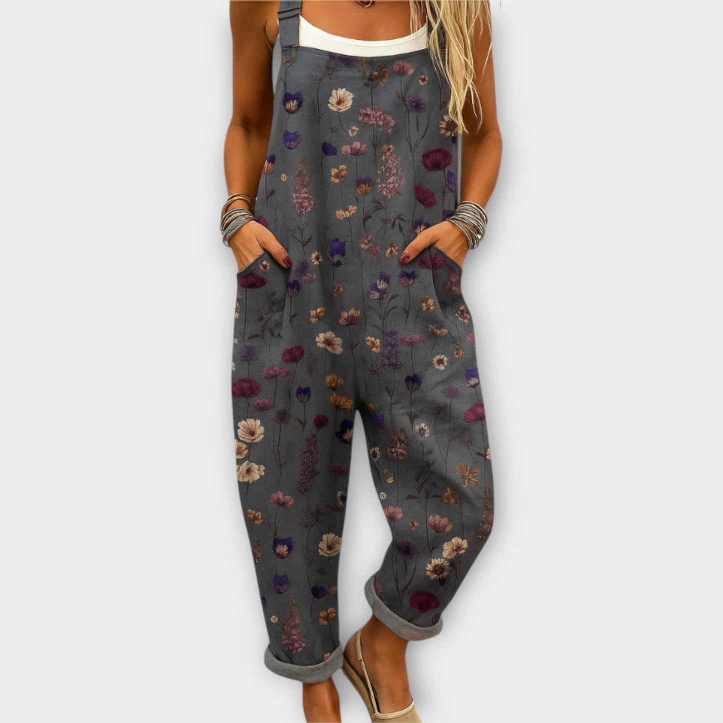 Stylish Floral Jumpsuit for Women with Retro Casual Style