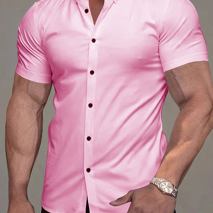 Comfortable Button Down Shirt for Men with Short Sleeve