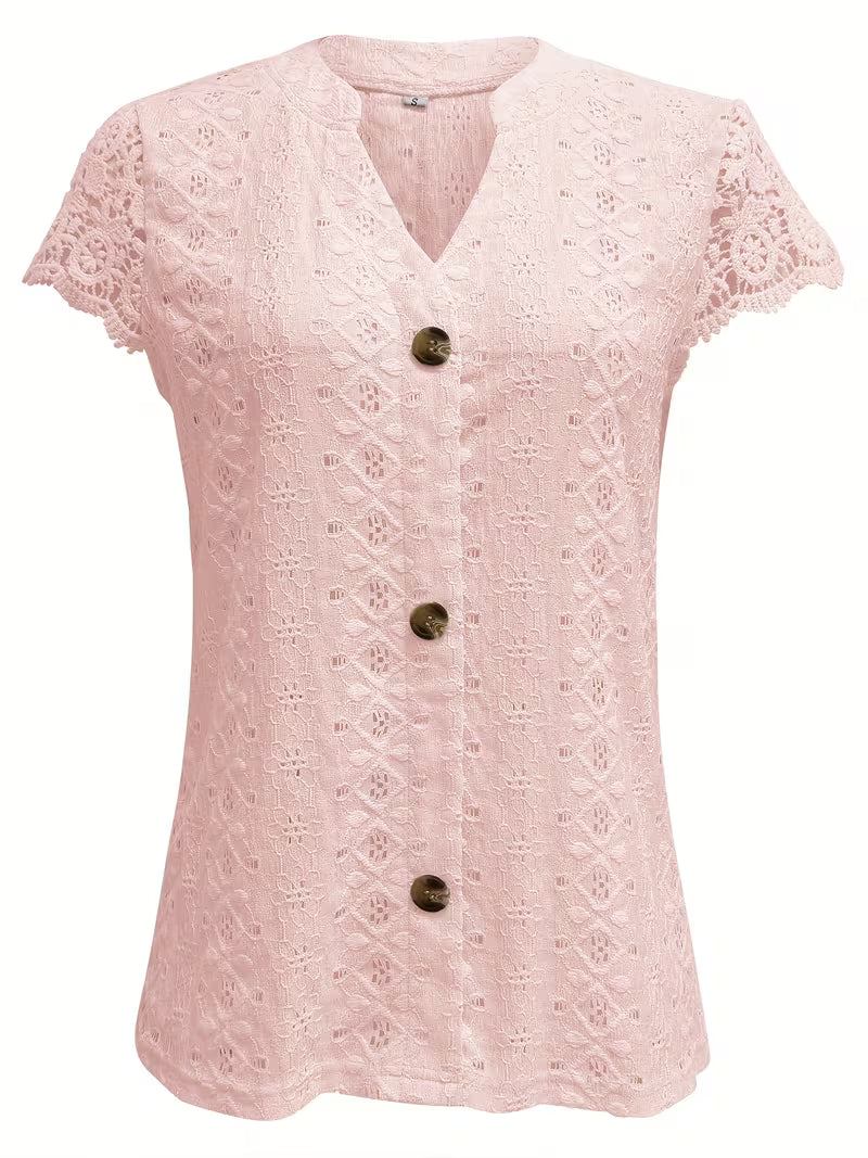 Stylish Patchwork Blouse for Women with V Neck