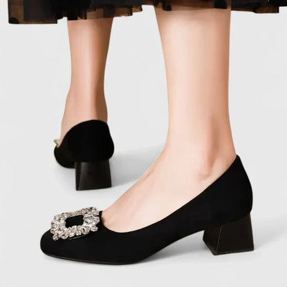 Comfortable Flowy Heels for Women with Buckle Orthopedic Cushioned Style