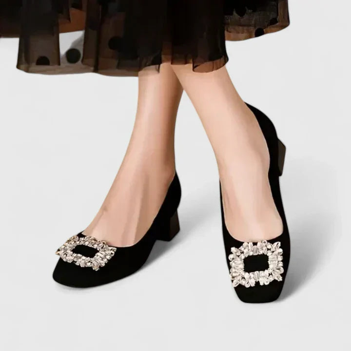 Comfortable Flowy Heels for Women with Buckle Orthopedic Cushioned Style