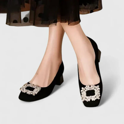 Comfortable Flowy Heels for Women with Buckle Orthopedic Cushioned Style