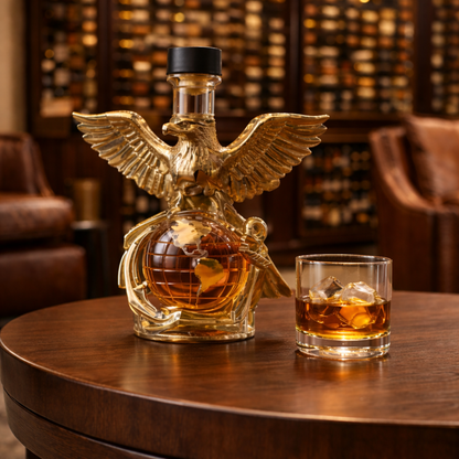 Stylish Whisky Decanter Bottle Gift Set with Eagle Design