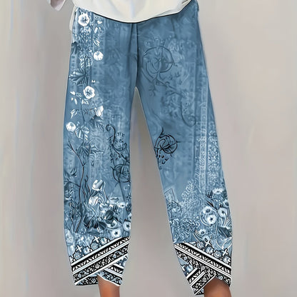 Comfortable Pants for Women with Cropped Elastic Waist