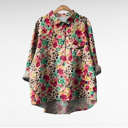 Effortless Floral Blouse for Women with Long Sleeve