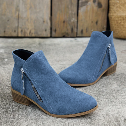 Comfortable Orthopedic Shoes for Women with Zipper Block Heel Slip On Style