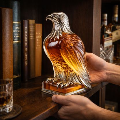 Effortless Whisky Decanter Bottle Gift Set with Eagle Design