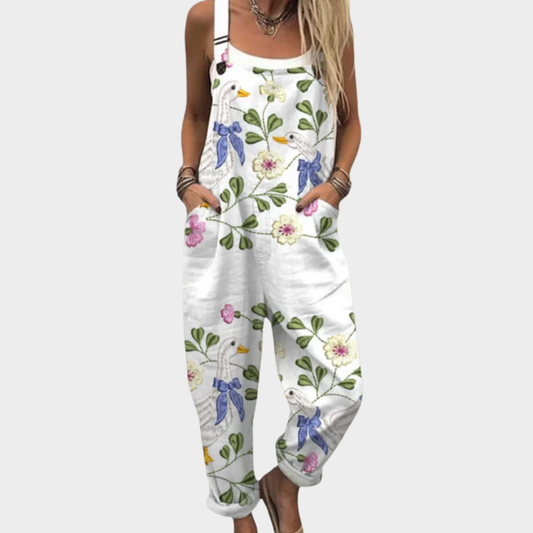 Stylish White Floral Jumpsuit for Women