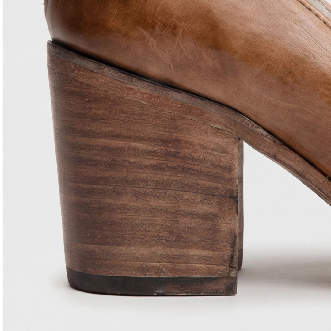 Comfortable Light Brown Heels for Women with Ankle Strap Style