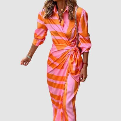 Stylish Striped Midi Dress for Women