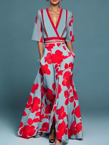 Stylish Floral Evening Dress for Women Formal Wedding Guest Style