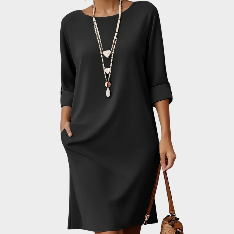 Elegant Evening Dress for Women with Round Neck Formal Wedding Guest Layered Style