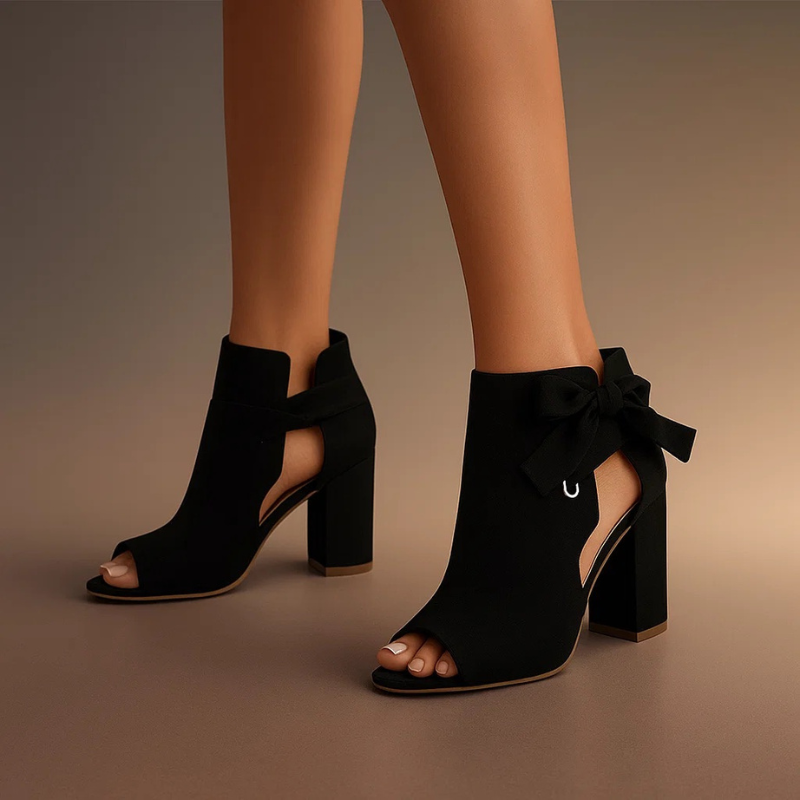 Comfortable Heels for Women with Open Toe Block Heel Ankle Style