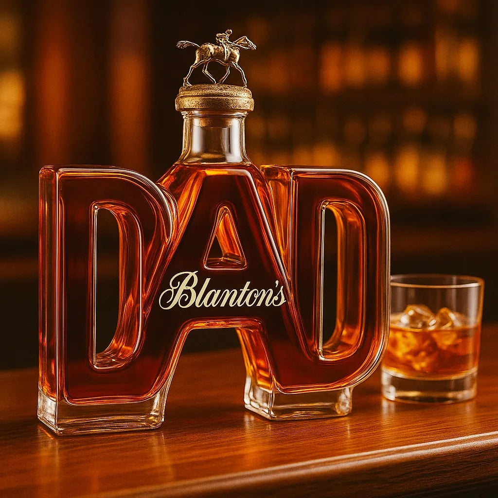 Stylish Whisky Decanter Bottle Gift Set with Dad Design