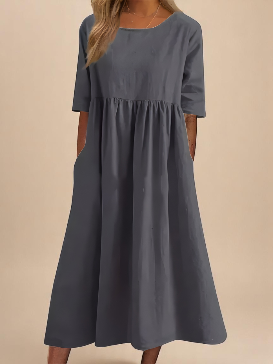 Elegant Evening Dress for Women with Round Neck Formal Wedding Guest Style