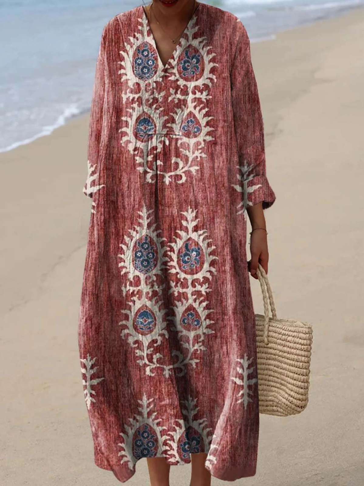 Effortless Flowy Floral Dress for Women with Vintage Casual Style