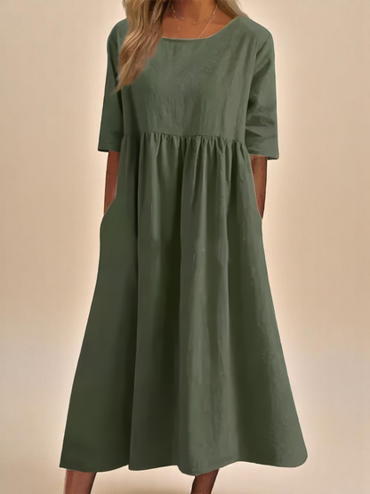 Elegant Evening Dress for Women with Round Neck Formal Wedding Guest Style